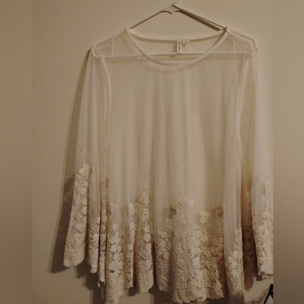 Ultra Pink White Mesh Top - XL